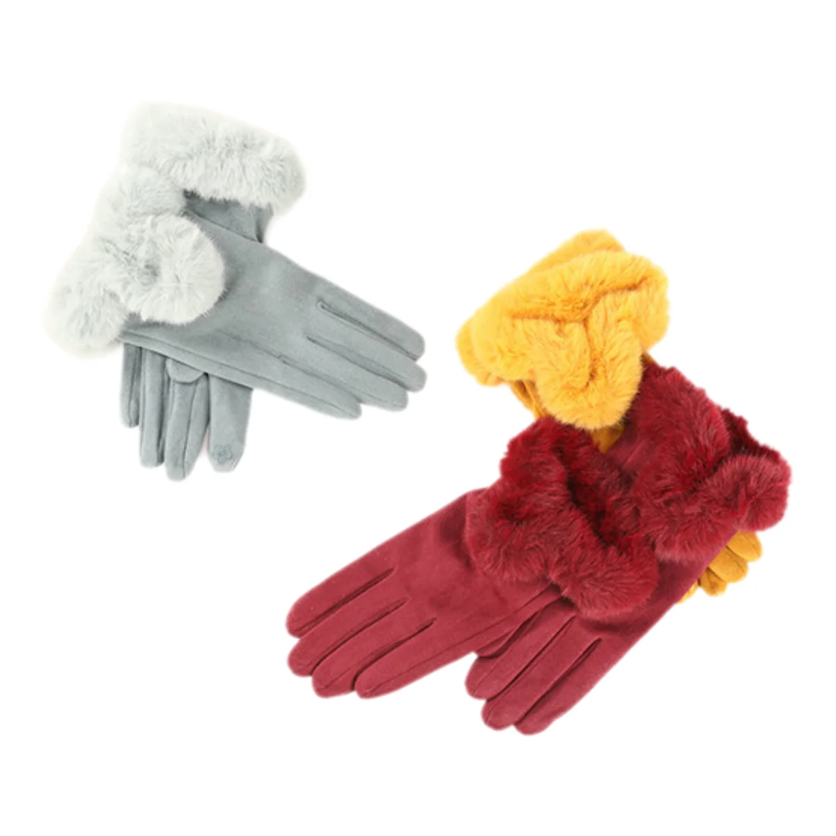 Женские замшевые теплые тонкие перчатки с сенсорным экраном