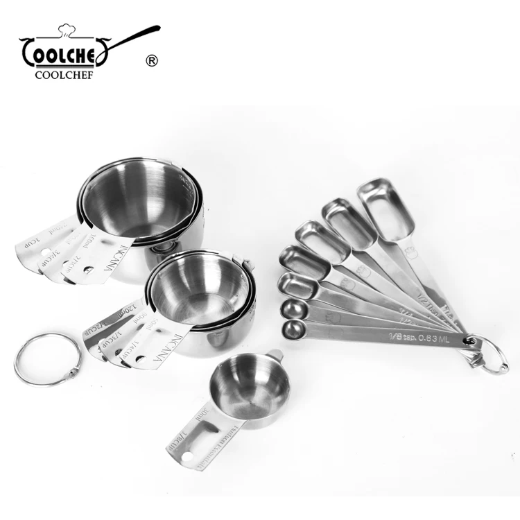 14Pcs Stainless Steel Metal Measuring Cups and Spoons Set