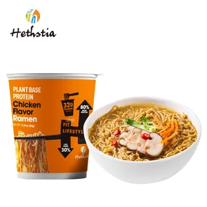 Delicious Customizable Flavors Low Carbohydrates Chicken Flavor Cup Instant Noodles Plant Base Protein Ramen