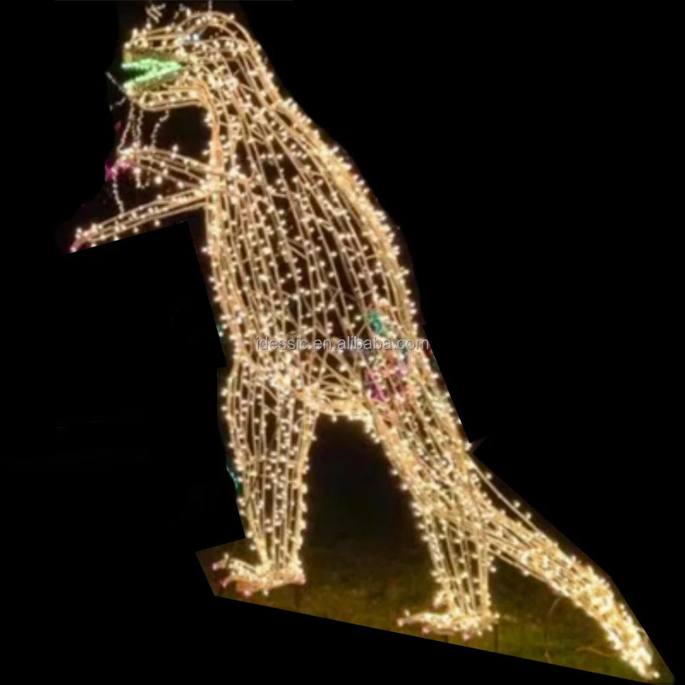3d Large Led Lighted Dinosaurs Sculpture Life Size Christmas Light