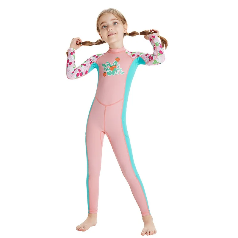 Dive&Sail One-Piece Long-Sleeved Girls' Quick-Drying Swimsuit New Kidsren's Jellyfish Suit  Girl's Clothing Kids Cartoon