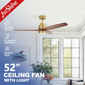 1stshine LED Ceiling Fan Low Noise High Airflow Dimmable Led Lighting Wooden Ceiling Fan