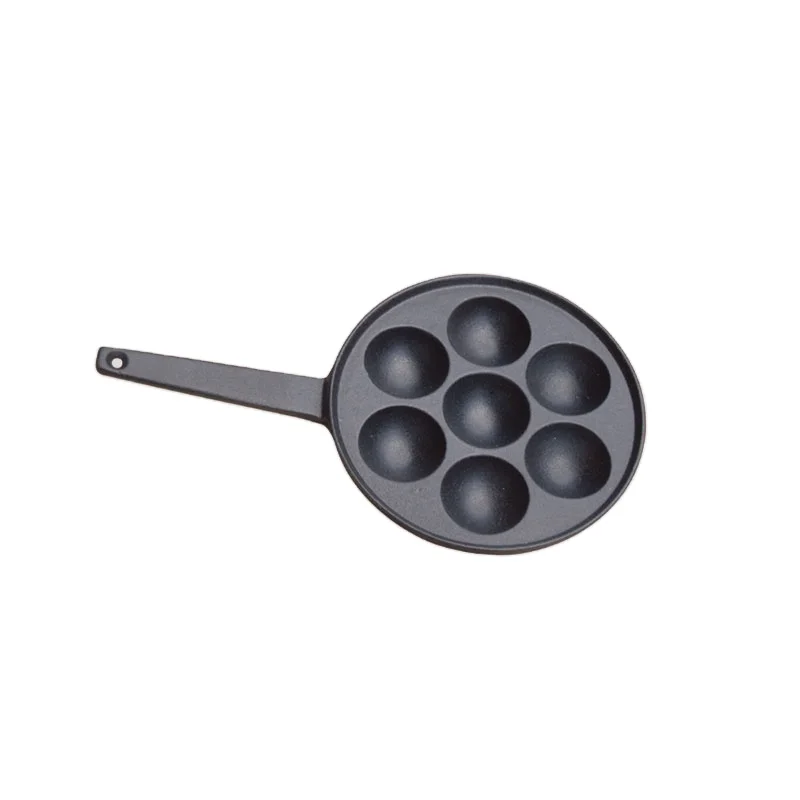 pre-seasoned cast iron aebleskiver pan for