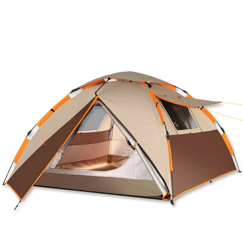 Large Easy Set Up Portable Windproof Waterproof Quick Automatic Opening One Bedroom Fiberglass Camping Tents