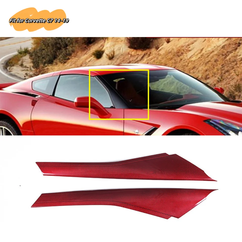 A Pillar Column For Chevrolet For Corvette C7 2014-2019 Dry Carbon Fiber Stick Style