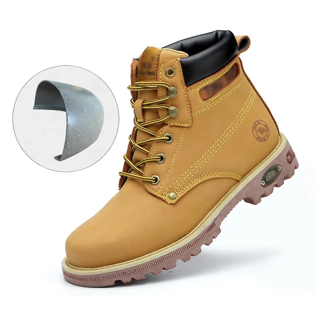 Custom Genuine Leather Men Composite Steel Toe Cap Shoes Construction Safety Work Boots Wholesale