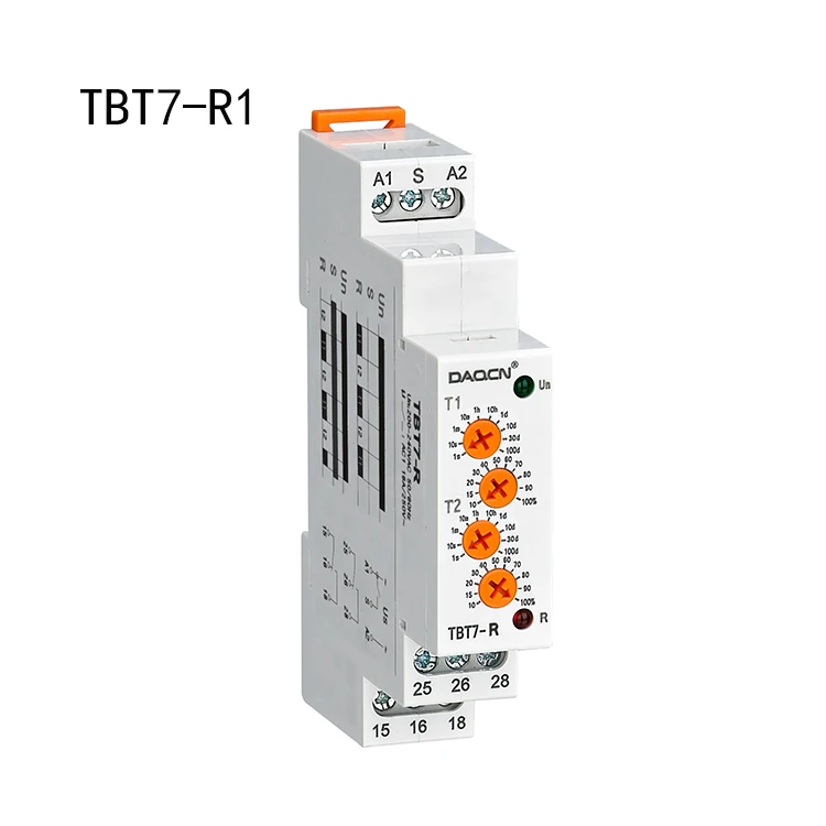 Source DAQCN relays manufacturer wholesale TBT7-R1 16A dual timer din rail  twin time relay on
