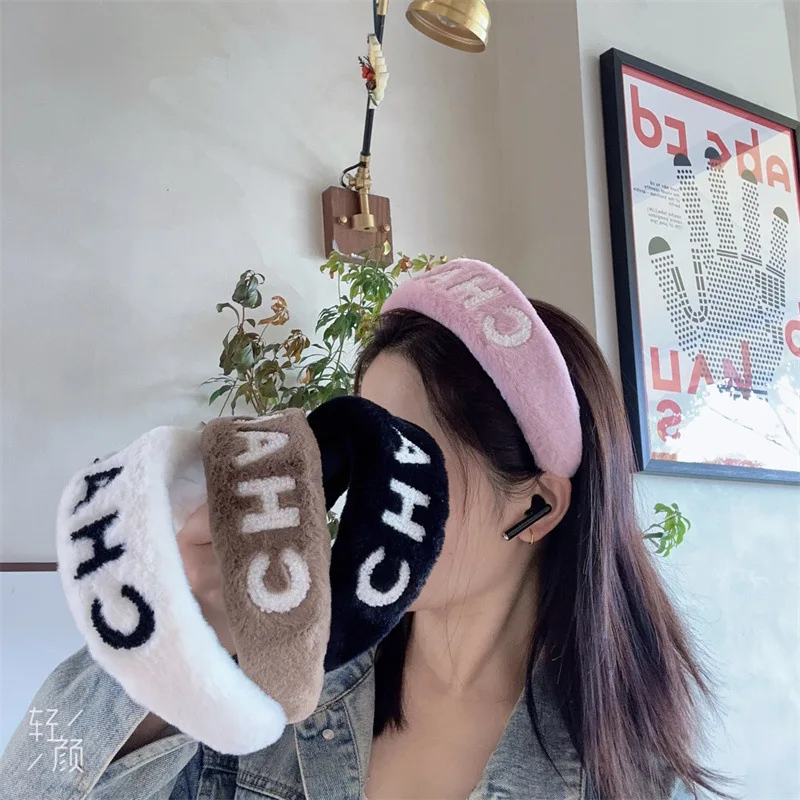 Luxury Catalogue Designer Inspired Headbands Famous Brand Double C Wide