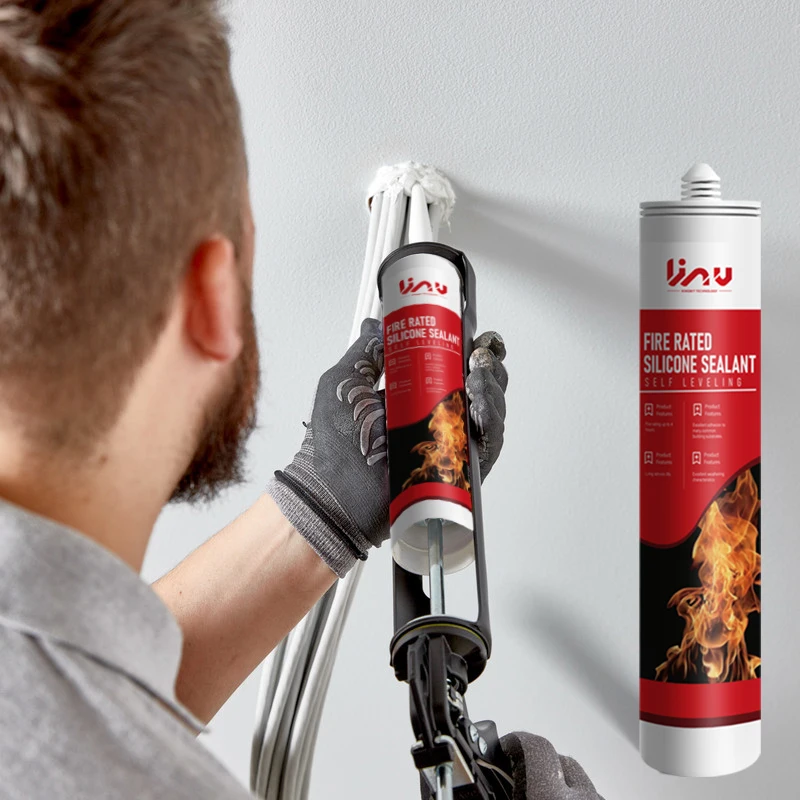 Factory Price 300ml Heat Resistant Fireproof Silicone Sealant Firestop for Fireplace