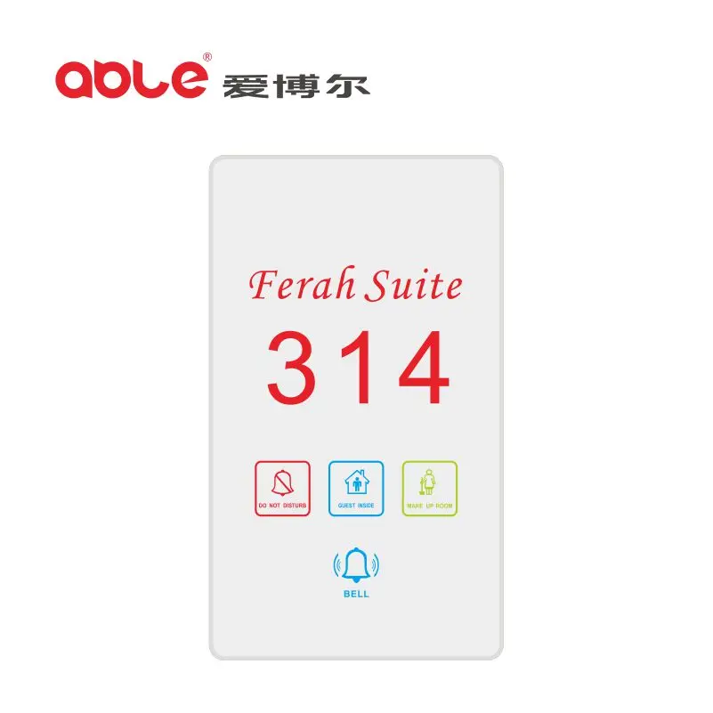 ABLE Hotel Control System Customized Smart Hotel Room Display Panel with DND Doorbell System