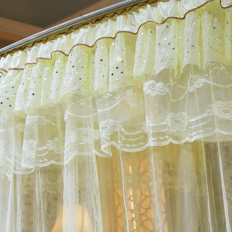 U Shape Guide Rail Adjustable Free Flexible Three Doors Warm Home Decoration Mosquito Net