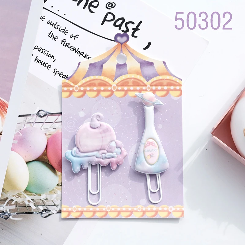 Nekoni Kawaii Stationery PVC Bookmark Reading Presents Paper Clips Fashion Paperclip for Office Stationery