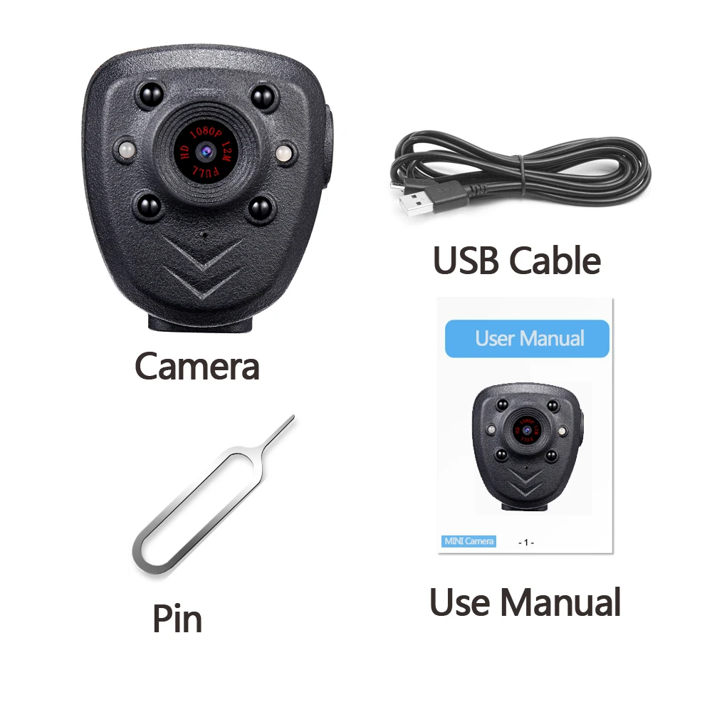 Mini Body Camera Video Recorder Dash Camera Wearable With Night Vision 32GB Micro SD Card Memory Camera