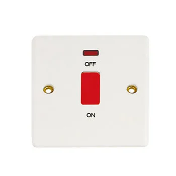 UK Standard 82 Series 1Gang 45A Switch With Neon Bakelite Material 86*86mm for Home