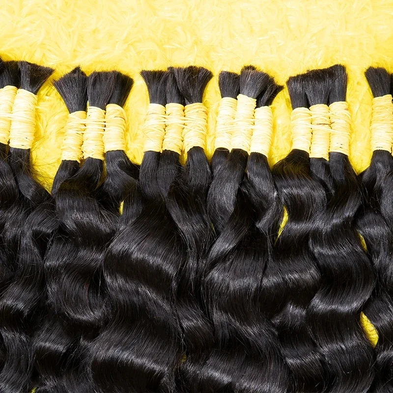 100% Human Hair Bulk Extension Virgin Deep Wave Curly 10a Hair Bulk Weaving For Braiding_voghion.com