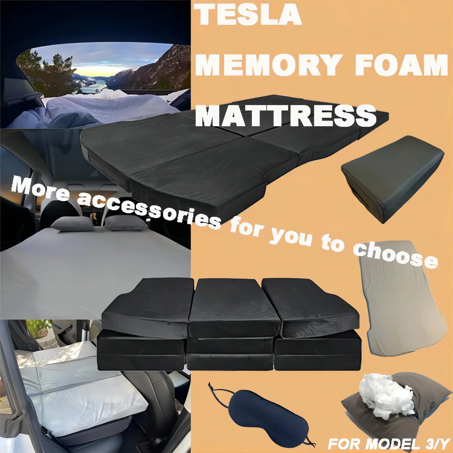 Modern Design Car Camping Mattress Bed Folded Outdoor Memory Foam For
