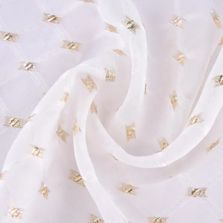 Ткань из металлического вискозы с люрексом жаккардовая тканая шифоновая ткань