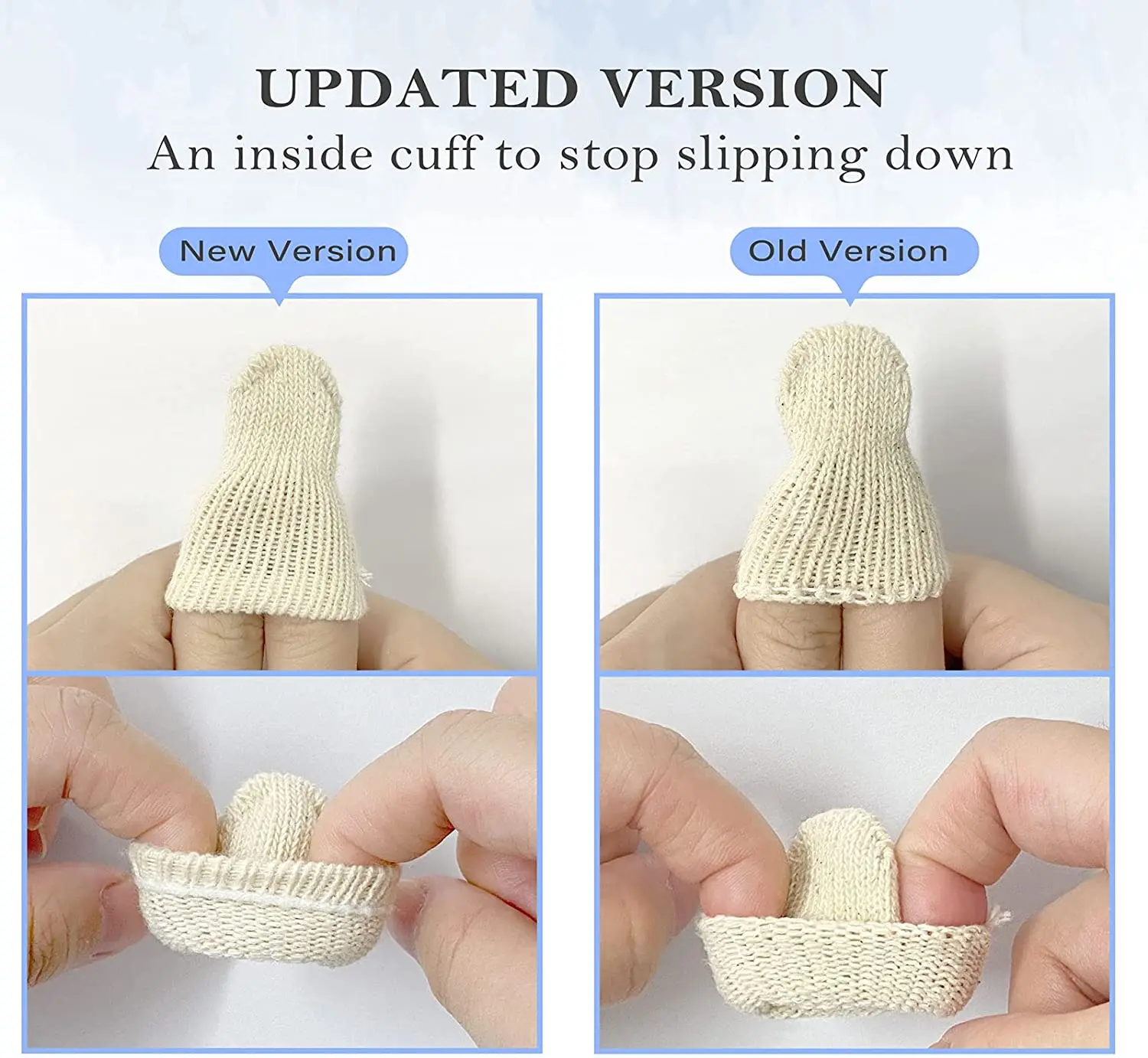 Hand Eczema Skin Cracking Calluses Wicks Moisture Jewelry Clean Smudges Cotton Protect Fingertips Finger Cots