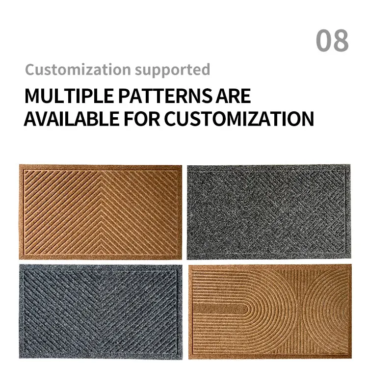 Hot Sale Custom Embossed Design Non-Slip Outdoor Coconut Brown Entrance Door Mat(图10)