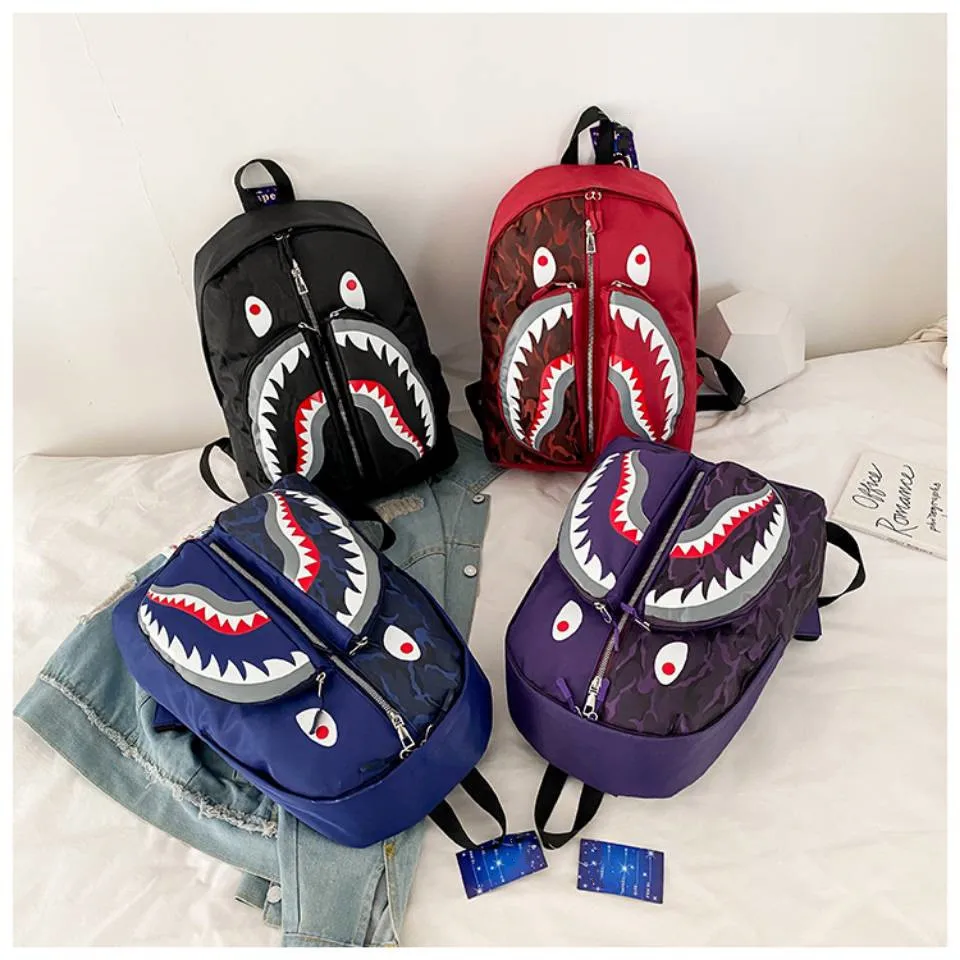 Shark Pattern Blood Backpack For Travel Laptop Daypack 3D Print Bag Fo–
