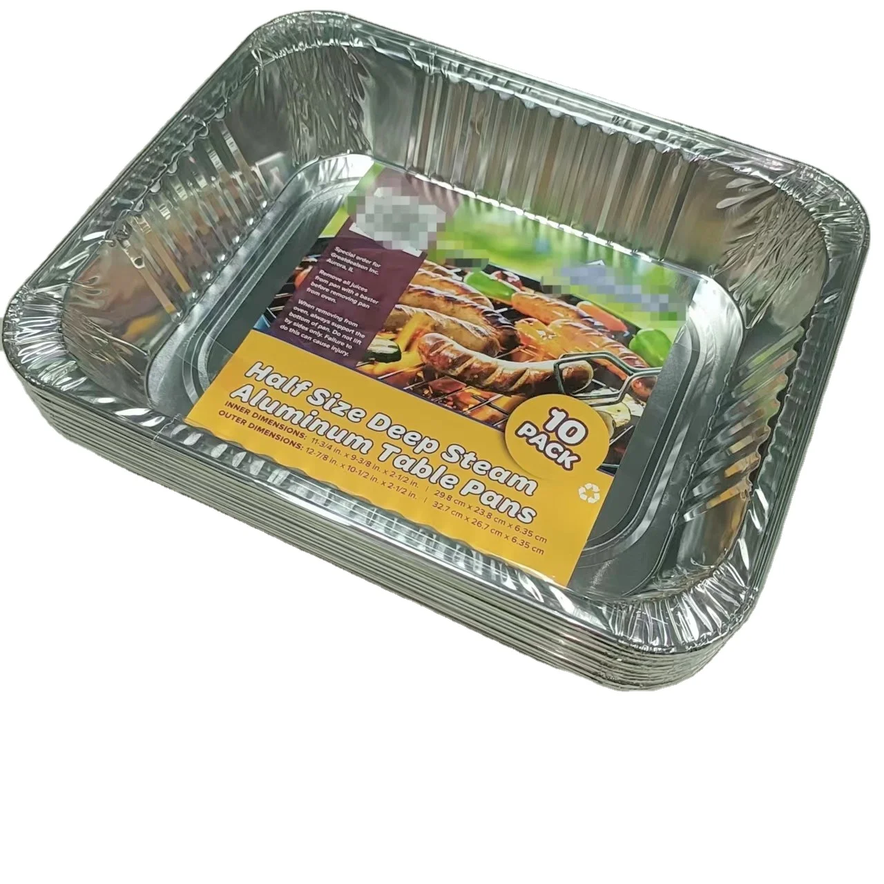 Aluminum Pan 9x13 Disposable Aluminum Foil Tray Heavy Duty Baking Tray,  Half Size Deep Steam Table Tray - Tin Foil Pot Is Ideal for Cooking,  Baking, Heating, Storage, 