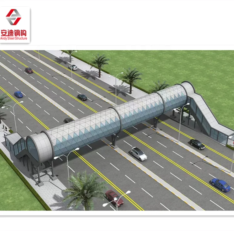 High Strength Steel Pedestrian Bridge Lightweight Prefabricated Bridge with Light Footpath