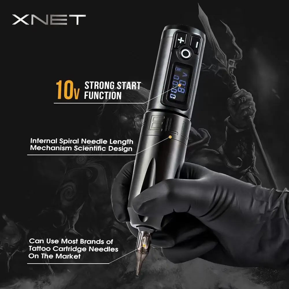 XNETトライデントワイヤレスタトゥーペンバッテリータトゥーガン