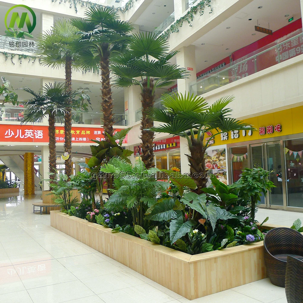 Artificial Washington Fan Palm Tree UV Proof Fiberglass Plam Tree Outdoor Artificial Palm Tree Factory Price