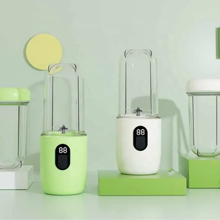デジタル画面表示ジューサー ポータブルフルーツブレンダー 家庭用小型多機能電動フルーツ・野菜ジュースマシン 5