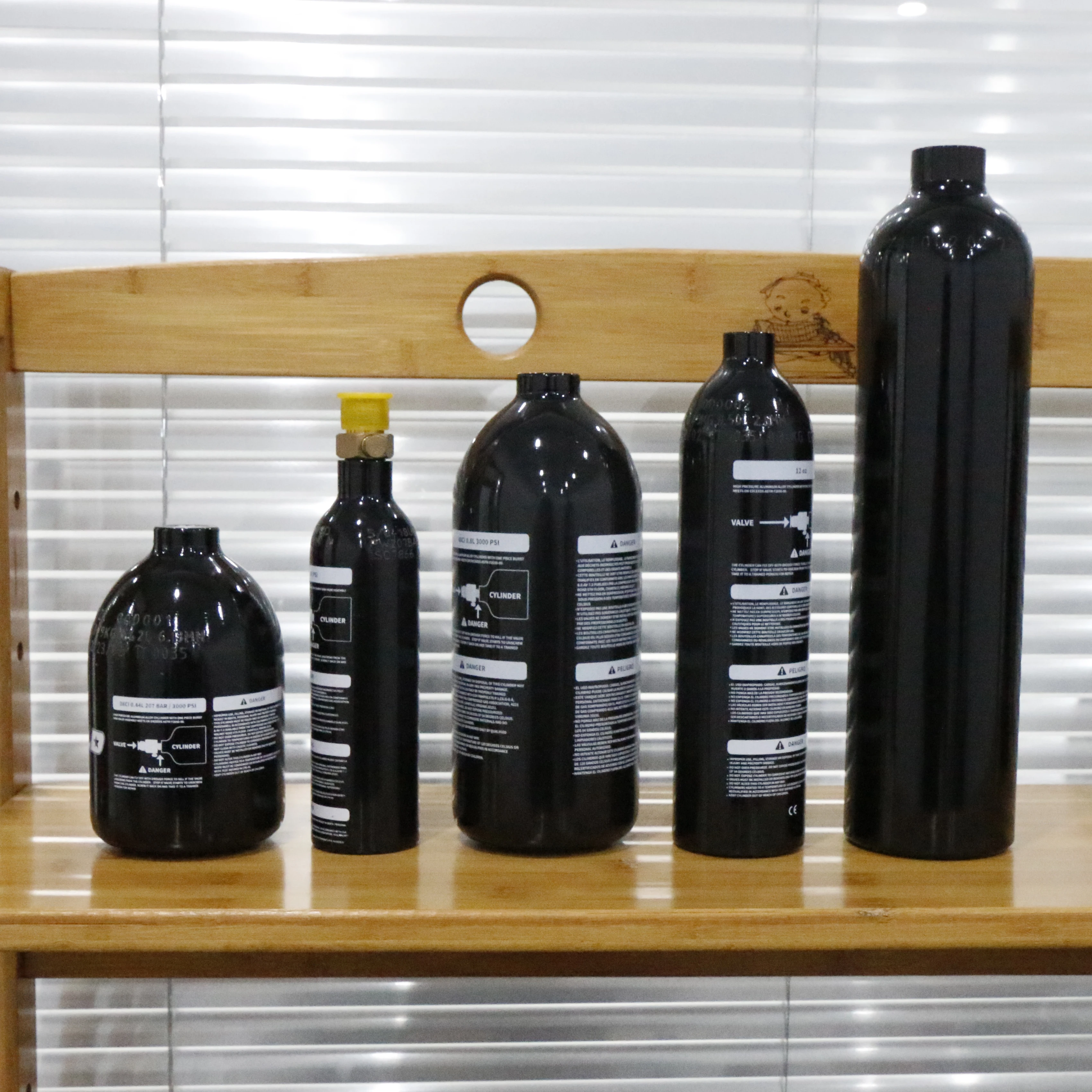 9oz 12oz 16oz 20oz 24oz PCP Paintball Tanks - ISO7866 Aluminum