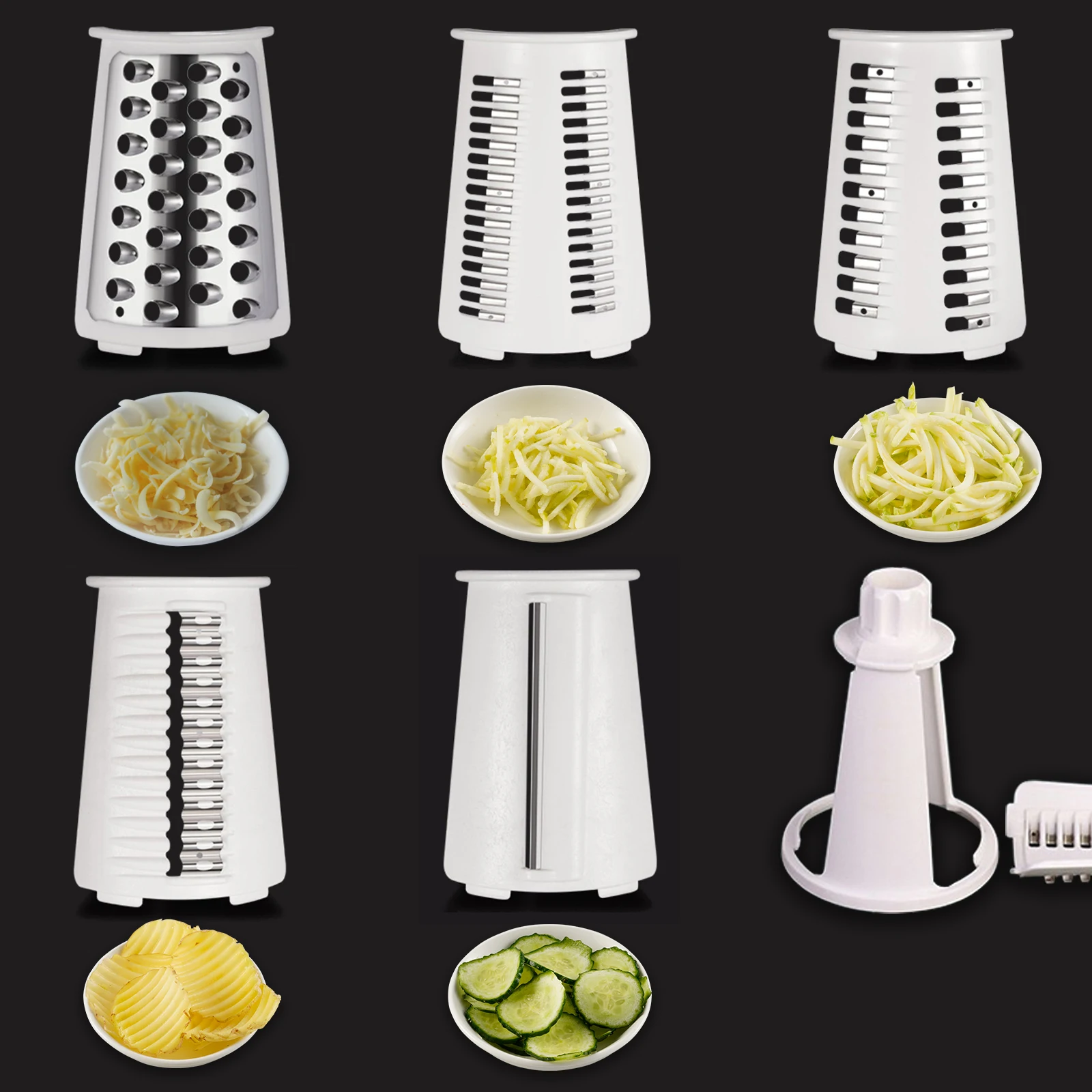 Rotary cheese Grater Shredder with handle 3 in 1 Nut grinder chopper round  Tumbling box Mandoline slicer Vegetables slicers, Red - Yahoo Shopping