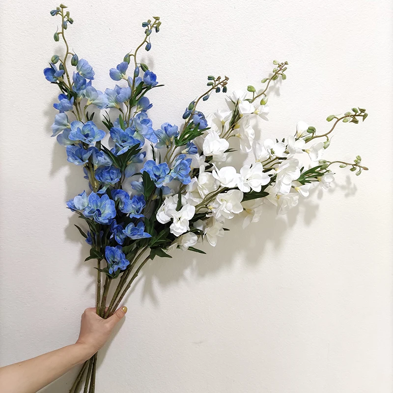 New Faux Delphinium Artificial Real Touch Latex Decorative Delphinium ...