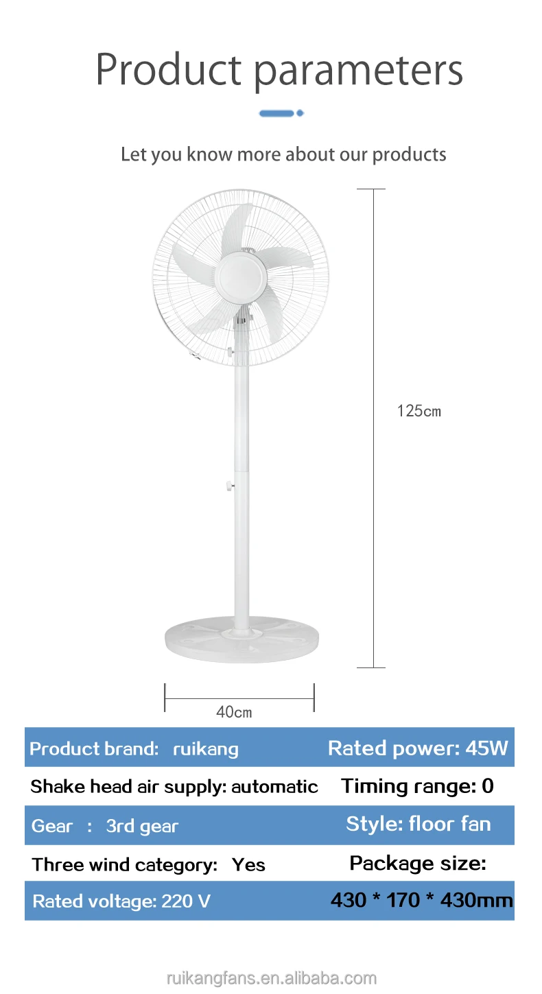Electric Stand Fan, 40W, Plastic - detail 18