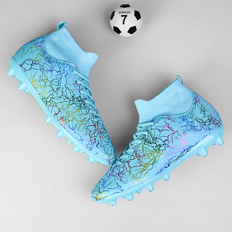 Brand Logo Custom High Top Professional AG FG TF Women Boys Training Football Shoes Long aperçu 3