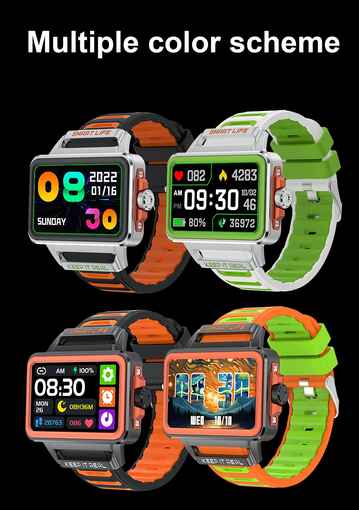 Sport Smart Watch With Sleep Detection Music And Camera Remote Control