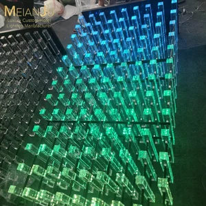 Customized Villa Bar KTV Restaurant Hotel Acrylic and Metal Plastic Transparent LED Wine Rack