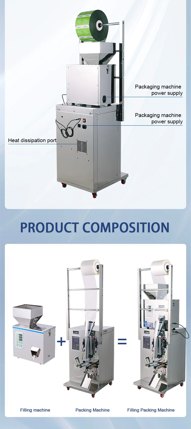 Safe and durable model complete, fast response rice flour bag packaging machine three-dimensional packaging machine