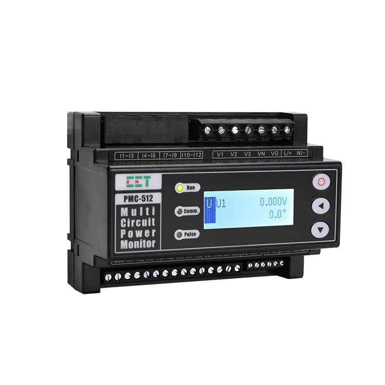 CET PMC-512A 35mm Din Rail 3 Phase Multi Channel Circuits Energy Electric Meter With 2*RS485 Modbus