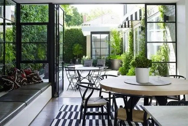 Seamless Welding Modern Folding Doors and Windows with Grill Designs Rust Protection Folding Door Glass Steel Foldable French