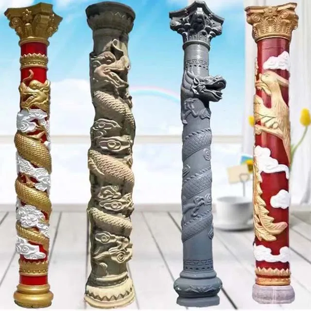 新デザインローマ柱柱型プラスチックコンクリート柱柱ドラゴン 