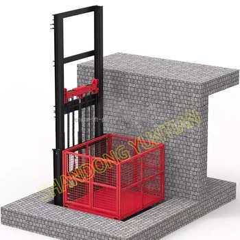 500kg 1ton 2ton Outdoor Freight Elevator For Loading Basement Hydraulic ...