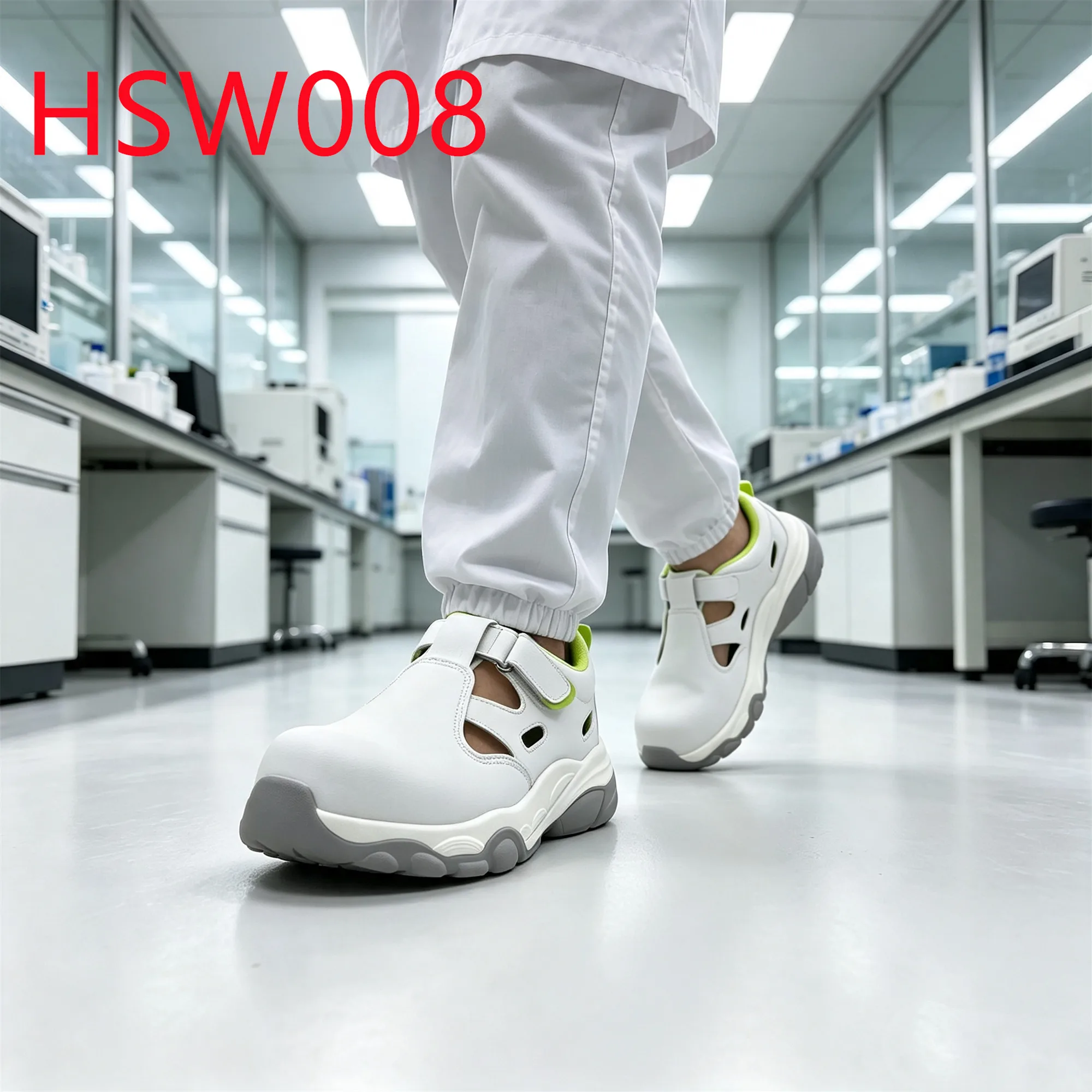 HY,Purification Workshop Anti-bacteria Hua Singh White Safety Shoes Elderly Care Facility Long Shifts No Tired Work ClogsHSW008