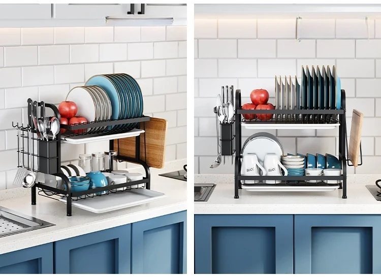 Multifunctional Kitchen Household Dish Drainage Storage Rack Shelf Bowl Cabinet