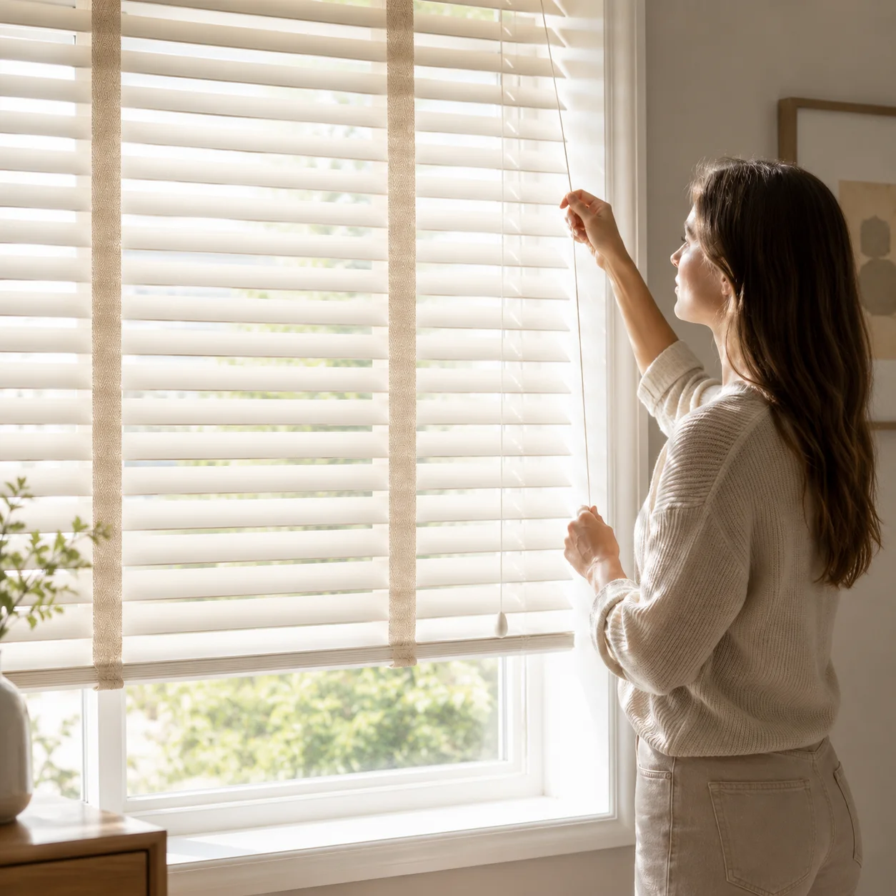 Made to Measure Basswood Blinds Custom Wooden Venetian Blinds for Interior Window Coverings
