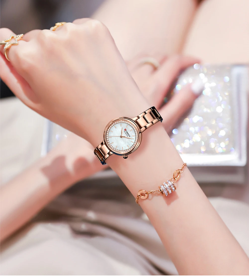 9089 High Quality Ladies Quartz Watch Casual Fashion Watch Diamond Set Steel Band Waterproof Watch Girl Gift Reloj De Mujer