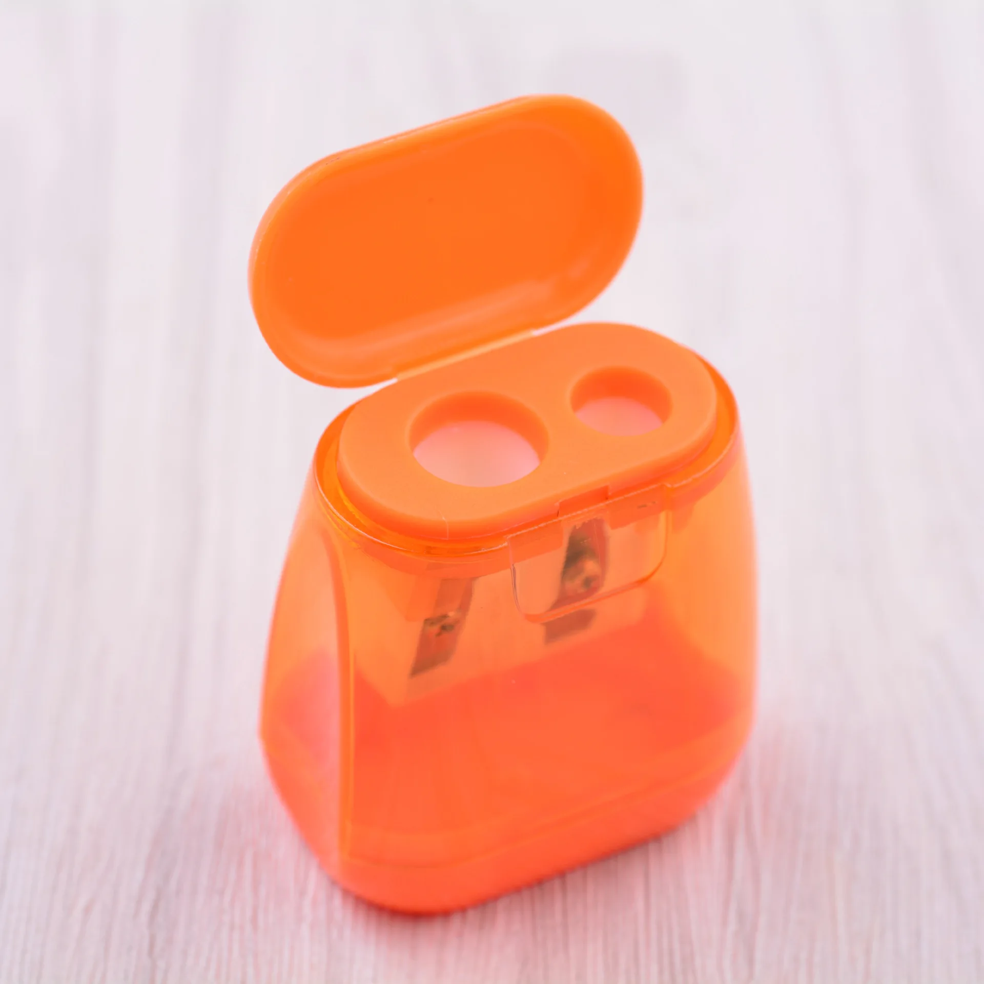 Creative office stationery custom logo two holes plastic pencil sharpener