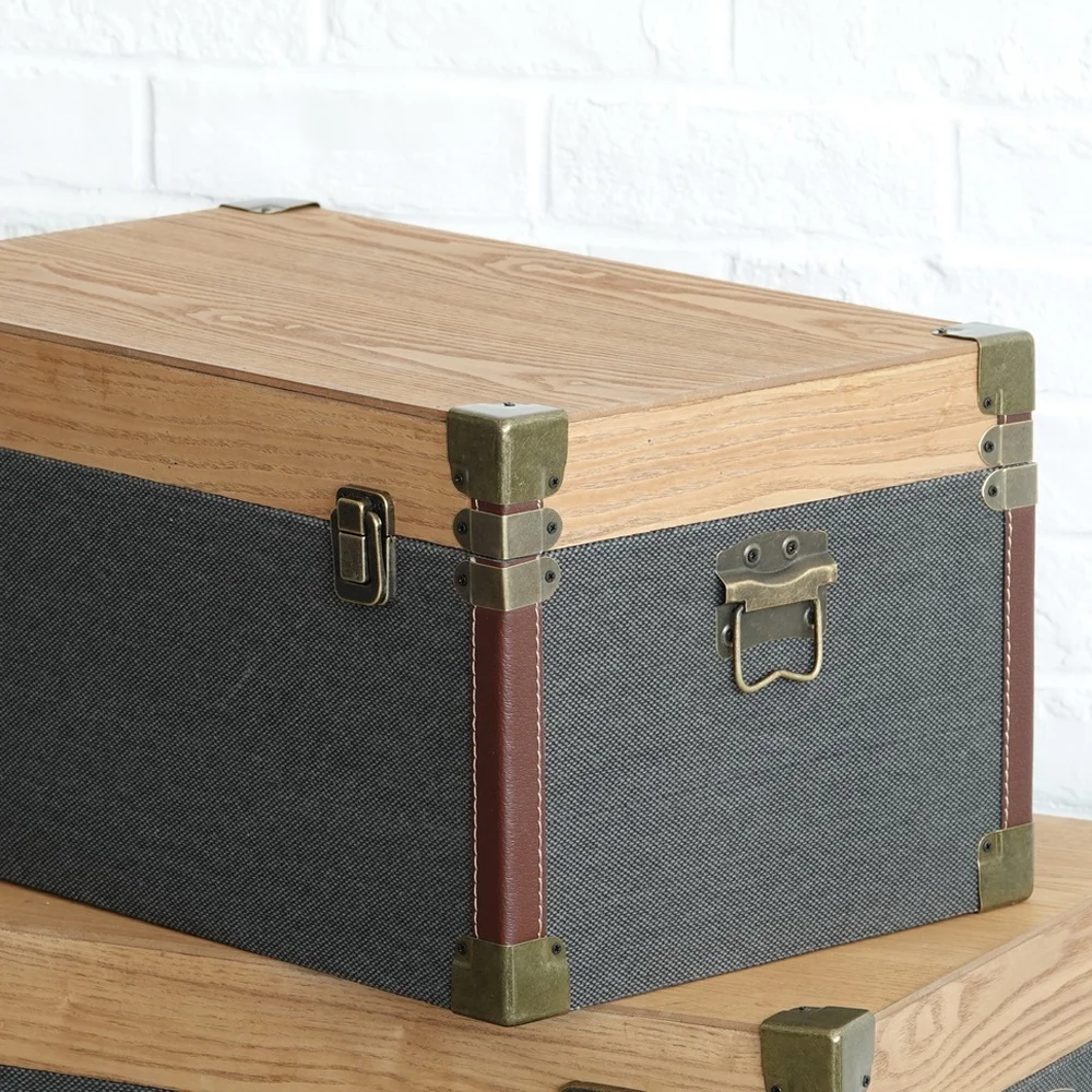 Large Storage Wooden Trunk Boxes Chest Set For Home Decor Buy Trunk