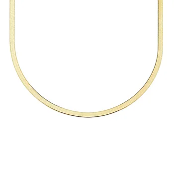 Gemnel bohemia jewelry 925 silver gold plated herringbone chain choker necklace women