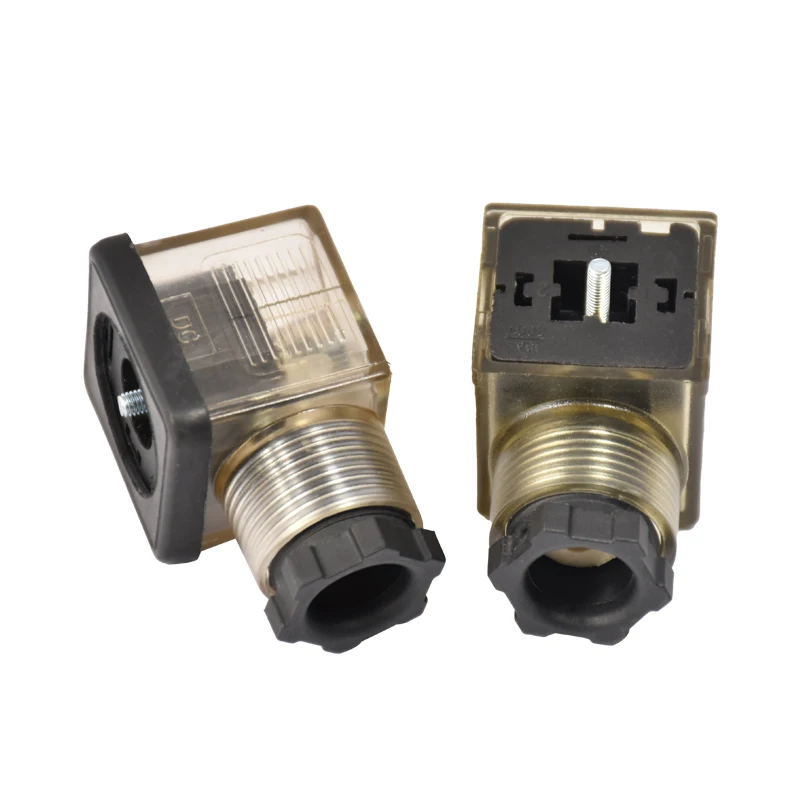 Solenoid Valve Cable 18mm Din 43650 Form A Molded Connector to 3-wire Pigtail 230V 18 AWG PVC Jacket for Expansion Valve