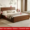 Letto, materasso +5 cm + cassetti + 2 comodini